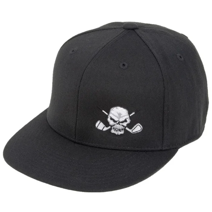 110 Snap Back Flat Brim Golf Hat | Black