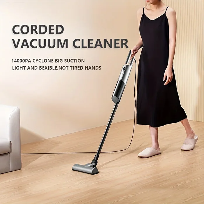 1pc 14000Pa Handhold Stick Vacuum Cleaner 3 In 1 Lightweight Ultra Quiet Cleaner For Hardwood Floors Carpets Cars Pet Hair Kitchen Window Gap Multifunction Ultra Lightweight High Power Mite Corded Vacuum Cleaner