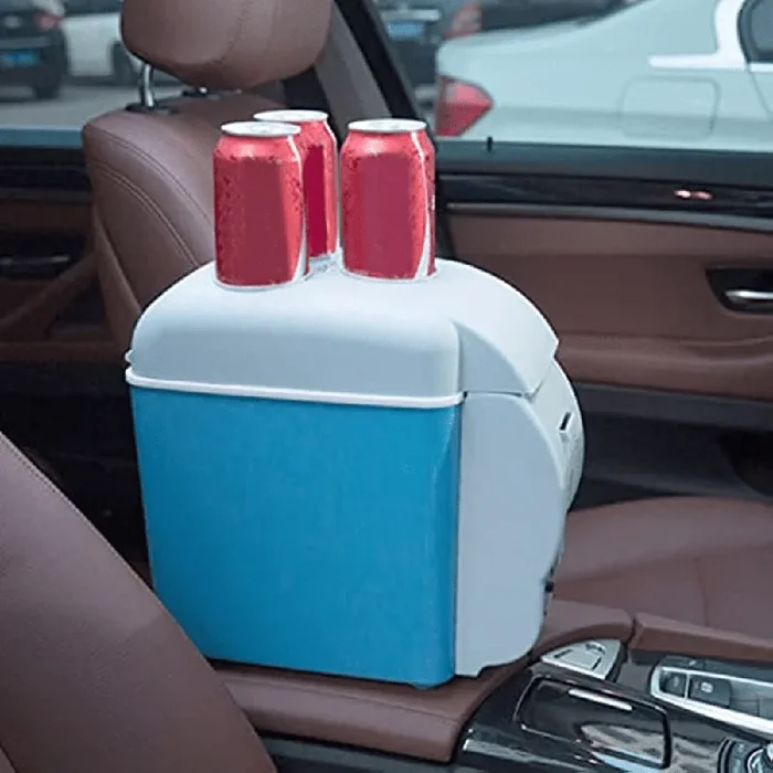 1pc Electric Car Cooler, Car Refrigerator Portable Ac Air Conditioner 7.5L Capacity Mini Portable Food Grade Thickened Inner Liner Low Noise Electric Car Cooler For Camping, Van, Truck