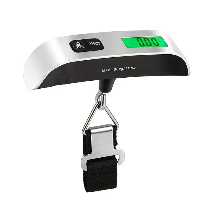 1pc Luggage Scale 110lb/50kg Electronic Digital Portable Suitcase Travel Weighs Baggage Bag Hanging Scales Balance Weight LCD