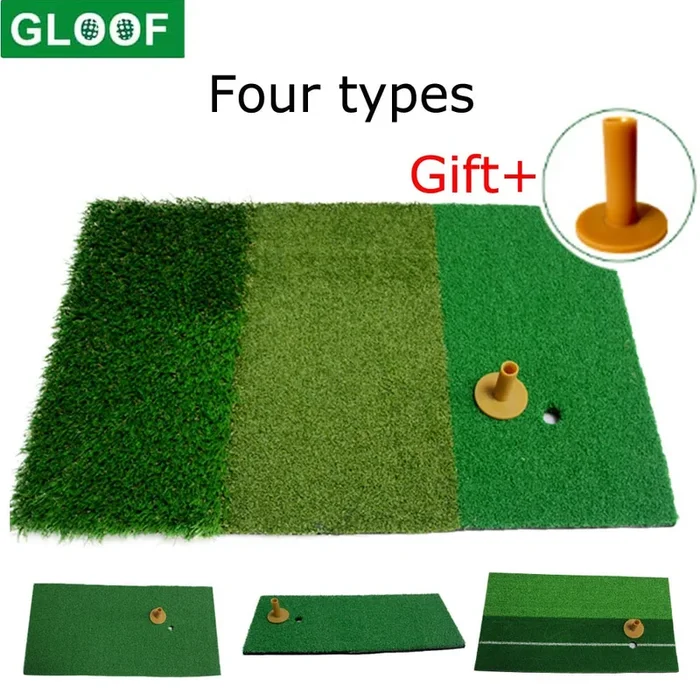1Set Golf Hitting Mat Portable Driving, Chipping, Training Aids for Indoor Backyard with Adjustable Tee