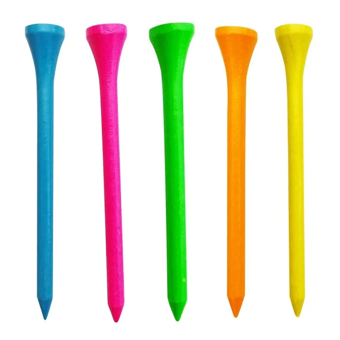 2 3/4” Neon Wooden Golf Tees