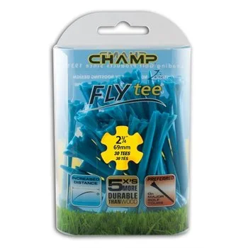 2 3/4″ Neon Blue Champ Fly Tees -30 Pack