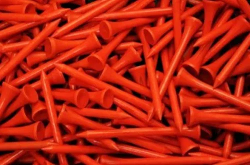 2 3/4″ Wood Tees (100 Pack) Neon Orange