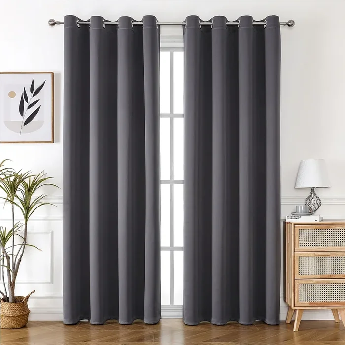 2pcs/set High Quality Ready Made Luxury Soft Blackout Luxury Curtains For Living Room, Hotel, Bathroom, Swimming Pool 51.96*83.85inch (Black, Red, Gray, Blue, Coffee)