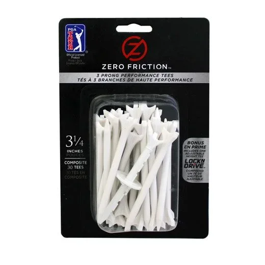 3 1/4 Zero Friction Tees-30 Pack
