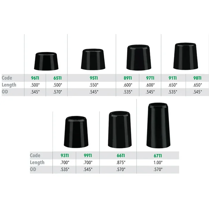 .355″ Tapered Iron Ferrules – Black
