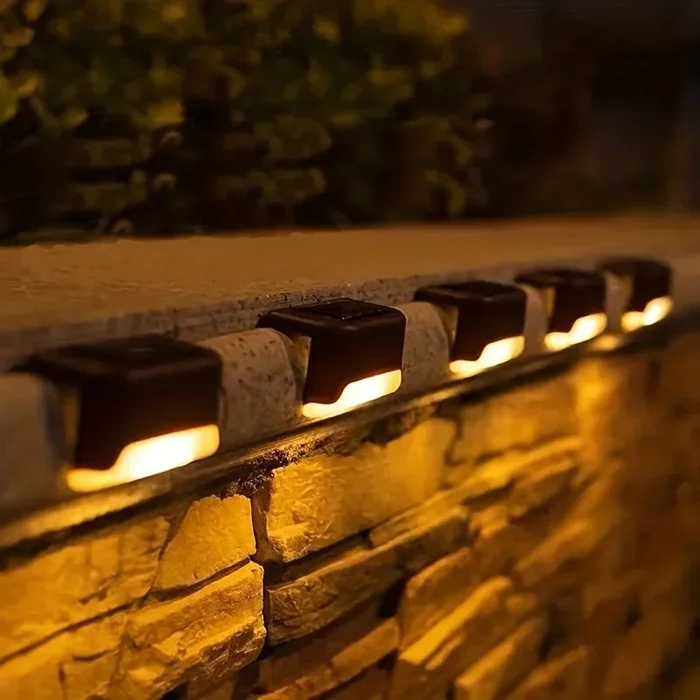 4pcs/6pcs/8pcs Solar Wall Light Garden Outdoor, Waterproof Stair Lights With Light Control, For Garden Yard Porch Wedding Party Decor