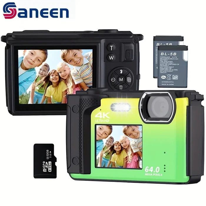 64MP 4K Digital Camera With Dual Screen, WiFi, 16x Zoom & Autofocus – Perfect For Teens, Students, Boys, Girls & Seniors!