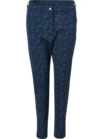 Abacus Sports Wear: Women’s 4-Ways Stretch 7/8 Trousers- Elite Graphic High Waist (Peacock Blue – Size 8) SALE