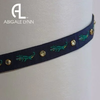 Abigale Lynn Visor Band – Navy Preppy Gator