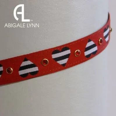 Abigale Lynn Visor Band – Stripe Black Heart
