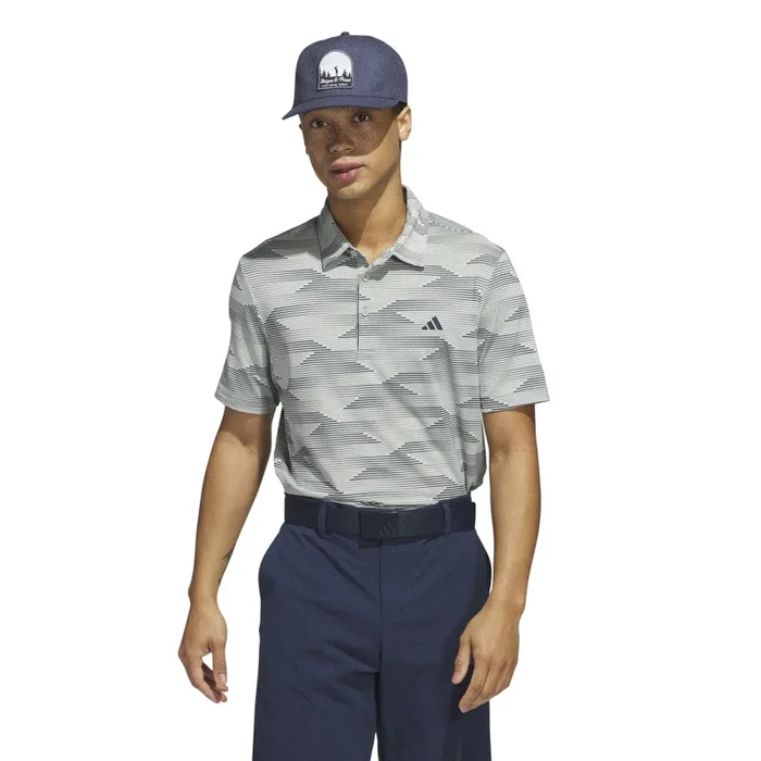 Adidas Men’s Ultimate Speed Stripe Polo 25 – Wonder Silver/Collegiate Navy