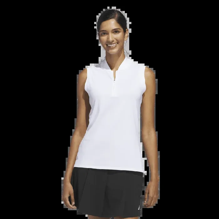 Adidas Women’s Ultimate365 Zip Sleeveless Polo 25 – White