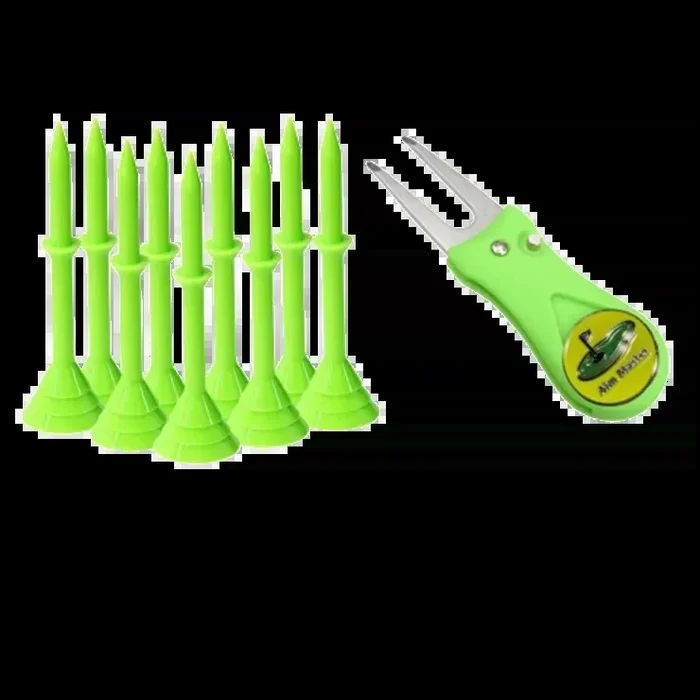 Aim Master Lime Green Color Divot Tool with Lime Green Big Cup stopper at 2″ by Aim Master Golf