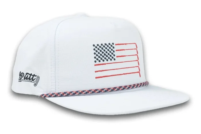 American Golf Flag Rope Hat White