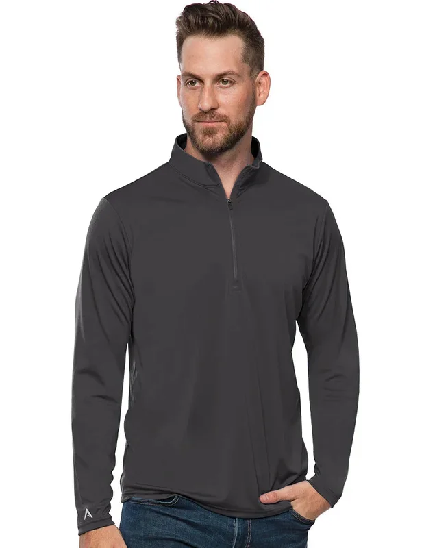 Antigua: Men’s Essentials 1/4 Zip Pullover – Tribute Smoke 104644