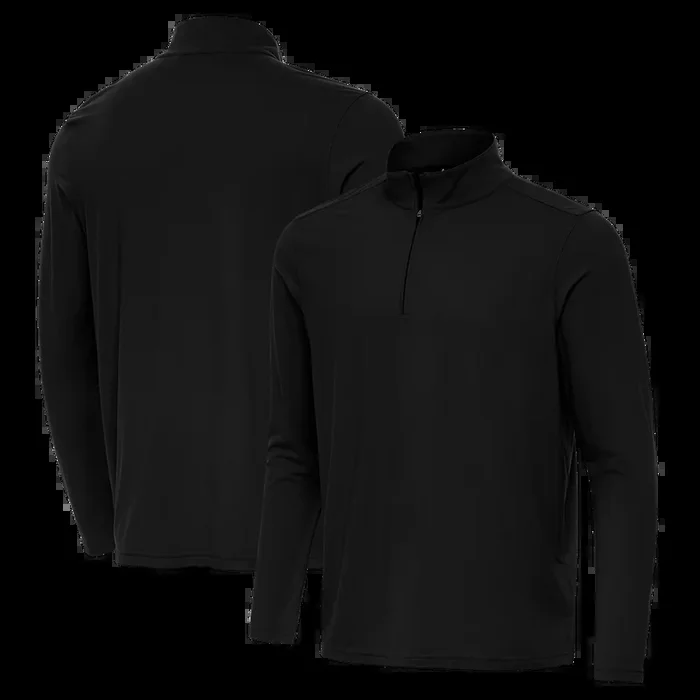 Antigua: Men’s Essentials Intent 1/4 Zip Pullover -Black 105640
