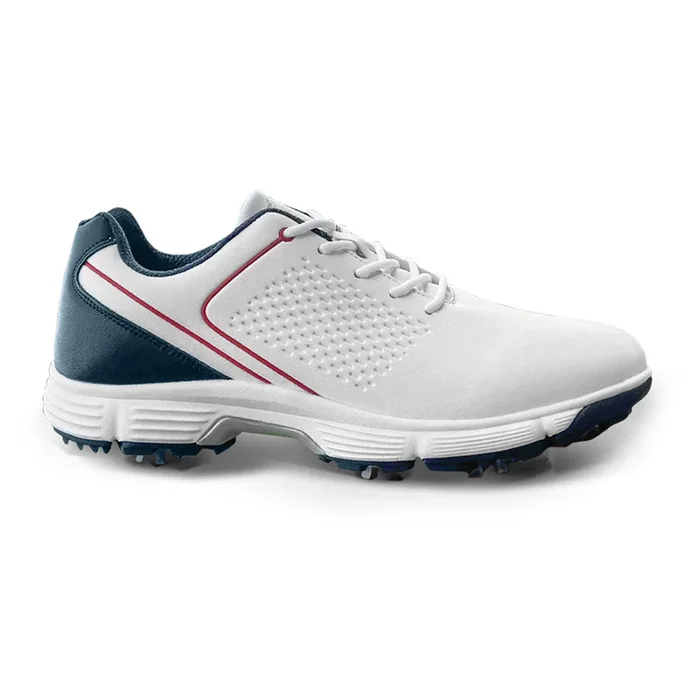 Ask Echo G617 Men’s Professional Spikes Golf Shoes / White-Blue