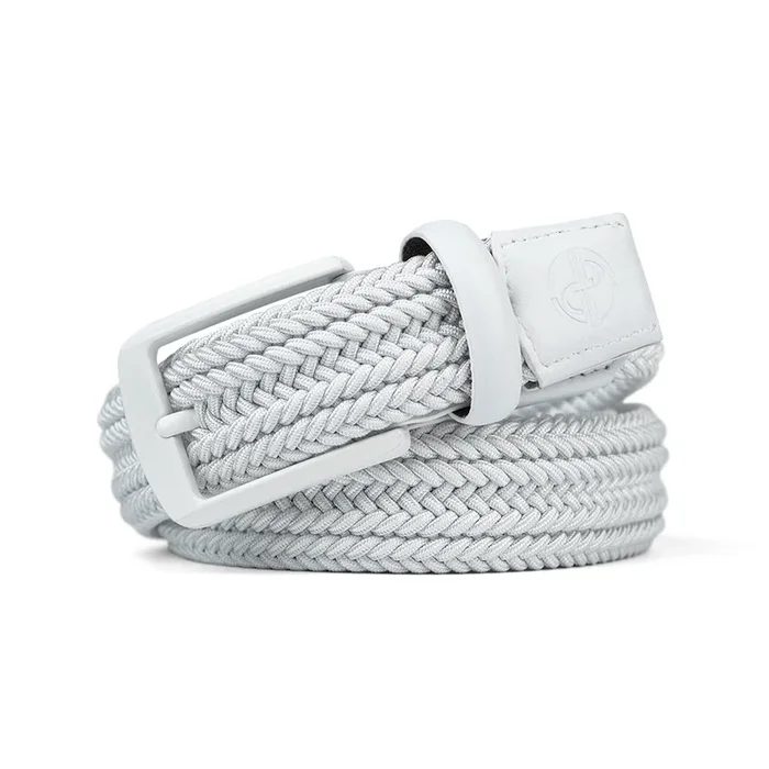 Ask Echo X Goating Player Ask Echo Men’s Natural Flex Golf Belt: 10K Swing-Proof, No Holes Needed / White