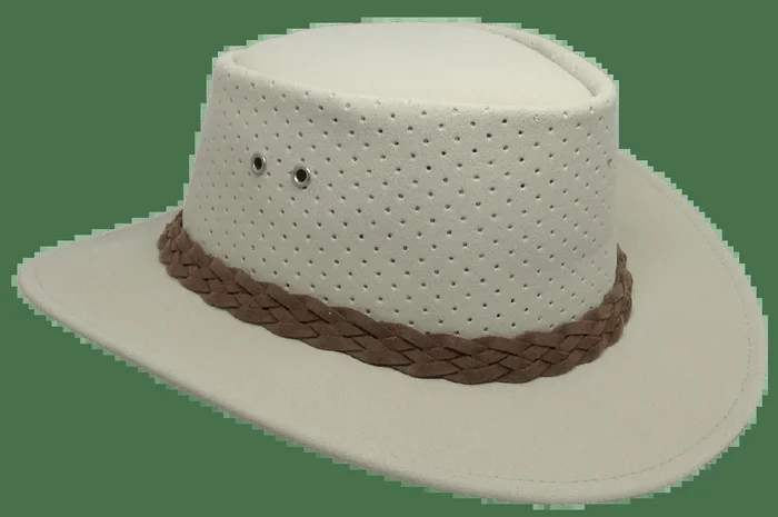Aussie Chiller Outback Bushie Perforated Hat – Pearl White