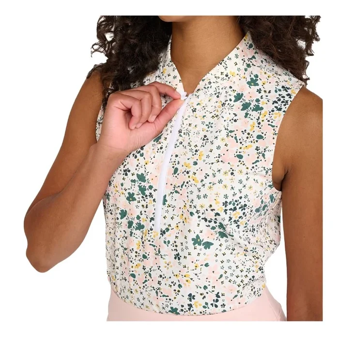 Bad Birdie Women’s Daisy Paisley Blade Collar Sleeveless Polo