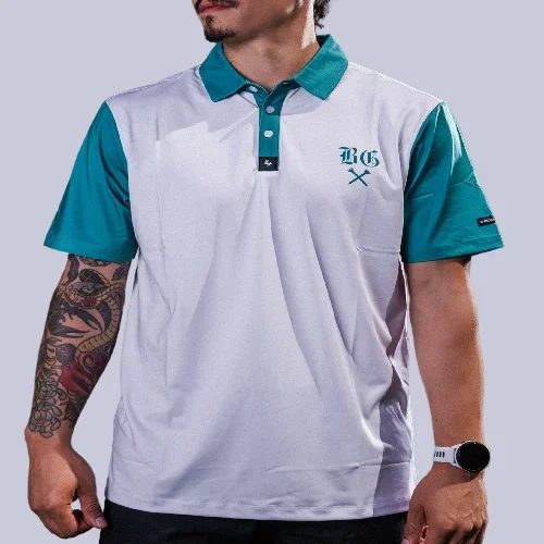 BG White & Green Polo