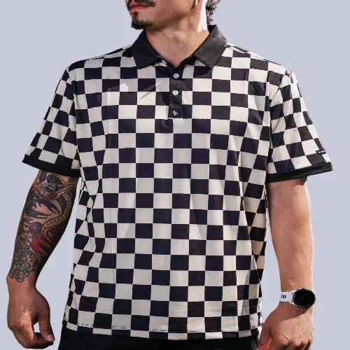 Black & White Checker Polo