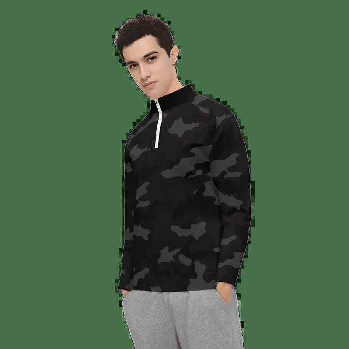 Black Camo Men’s Long Sleeve Quarter Zip