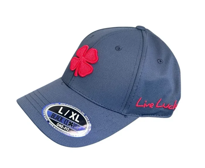 Black Clover Fitted Golf Hat Size L/XL Spring Luck Navy Blue Pink