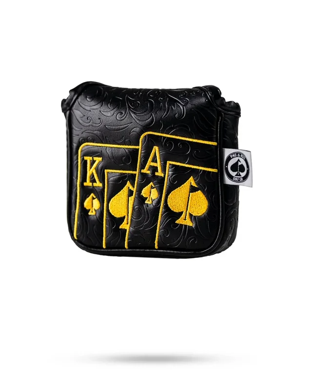 Black/Gold Ace of Spades – Mallet Putter Cover
