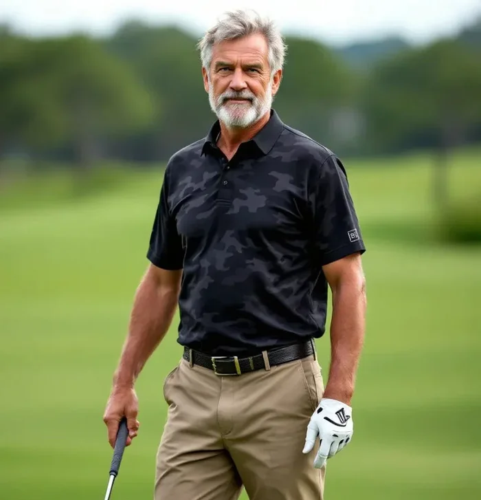 Black Square Golf Black Camo Lightweight Polo