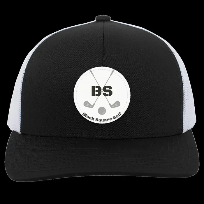Black Square Golf Trucker-Style Snap-Back Basic Training Patch Golf Hat