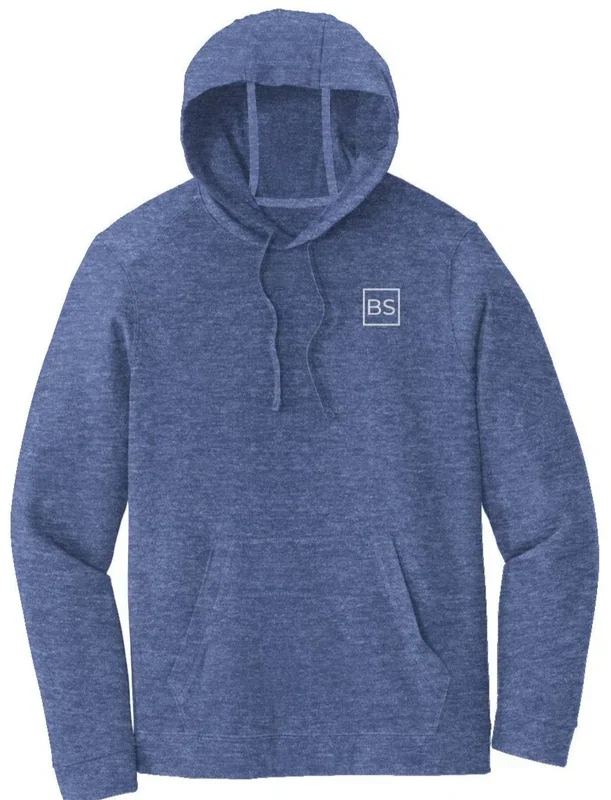 Black Square Triblend Fleece Hooded Pullover