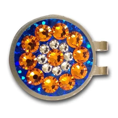 Blingo Ball Markers – Orange on Blue Glitter