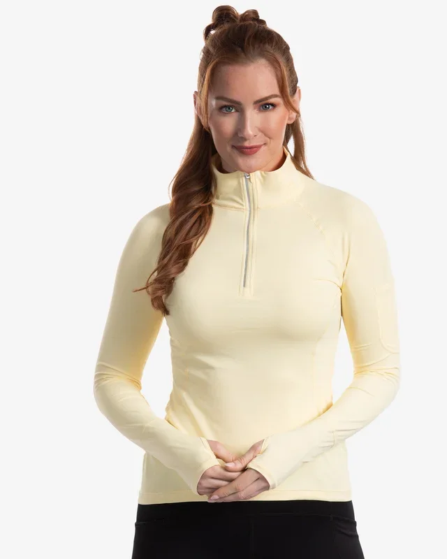BloqUV: Women’s UPF 50 Mock Zip Top (3001) – Lemon Yellow