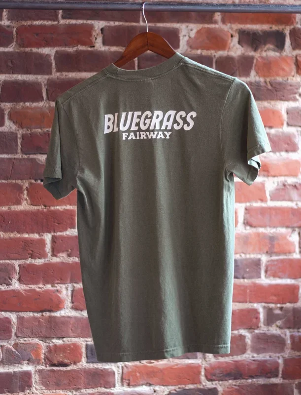 Bluegrass Fairway Flag and Script Logo / Olive Tee