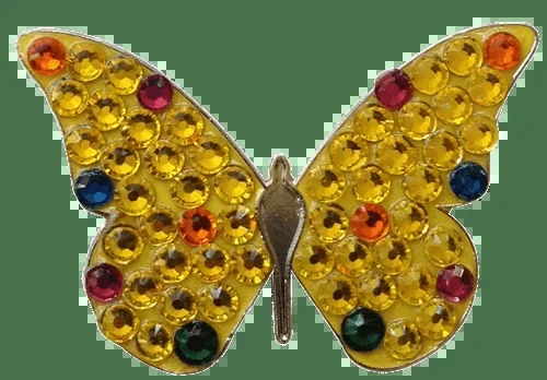 Bonjoc: Ball Marker & Hat Clip – Yellow Butterfly