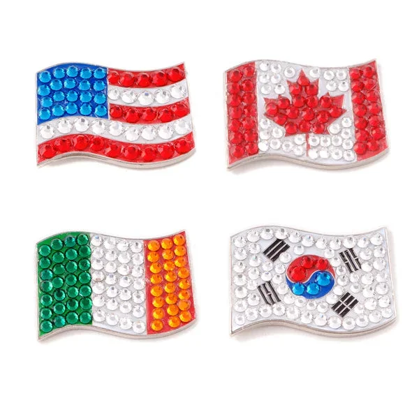 Bonjoc Crystal Golf Ball Marker & Magnetic Hat Clip – Flag Collection