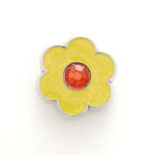 Bonjoc: Snap-On Glitter Ball Marker – Flower Yellow with Orange Center