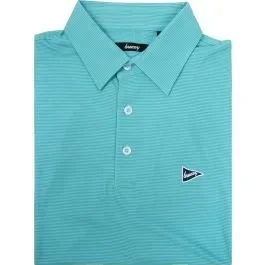breezy The Blue & Green Stripe Golf Polo