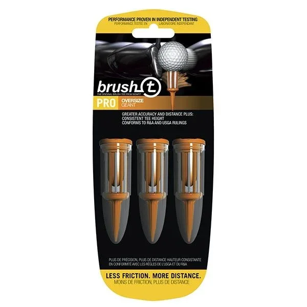 Brush T Bristle 2.4″ Oversize Golf Tees – Orange – 3 Tees (w/ 3 Ball Markers)