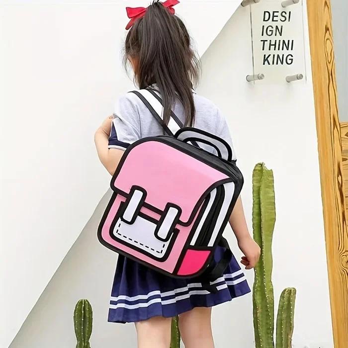 Casual Cartoon Comic Backpack 2D Drawing Cartoon Backpack