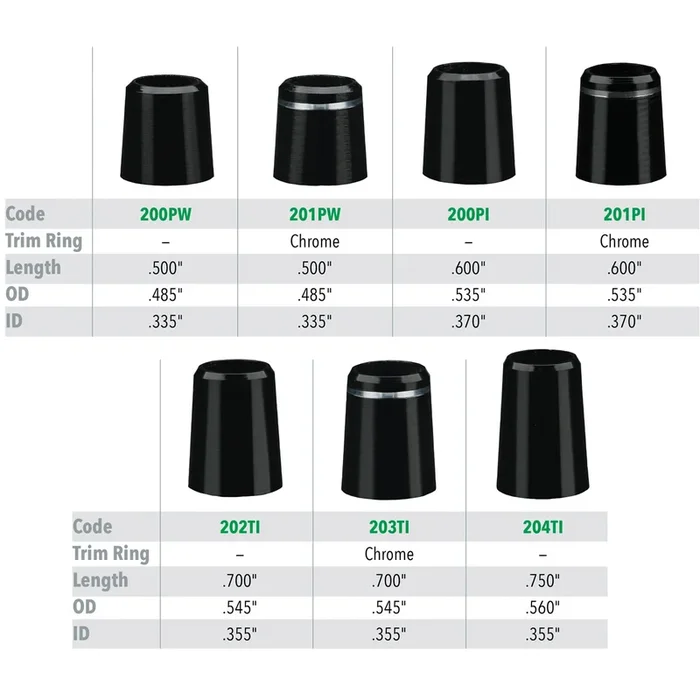 Chamfered Ferrules – .335″/.355″/.370″