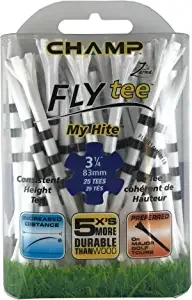 Champ My Hite Tees 3 1/4″ (25 Pack) White/Black
