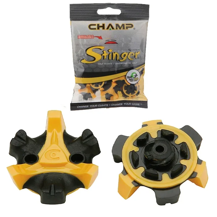 Champ Stinger Golf Spikes – Tri-Lock/Fast Twist Black/Yellow