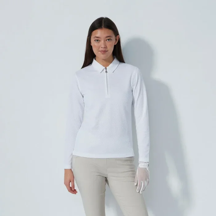 Daily Sports: Women’s Peoria Long Sleeve Polo Shirt – White