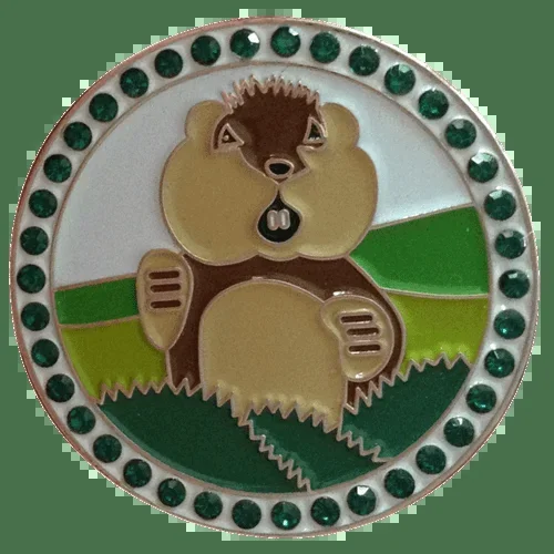 Dancing Gopher with Crystals Golf Ball Marker & Hat Clip