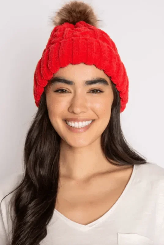 Dolly Mama: Ladies Scarlet Festive Beanie
