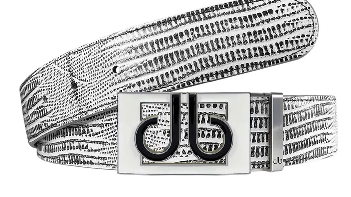 DRUH Luxury Leather Golf Belt for Men Lizard Skin Embossed Design | Genuine Leather Men’s Belts | Hand Made Mens Belt Golf